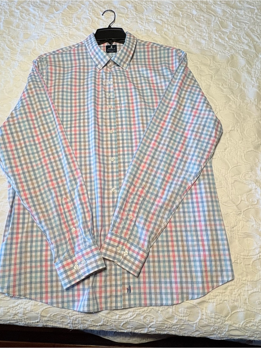 johnnie-O Pastel Plaid Button-Down Shirt - Light Blue, Pink, Green